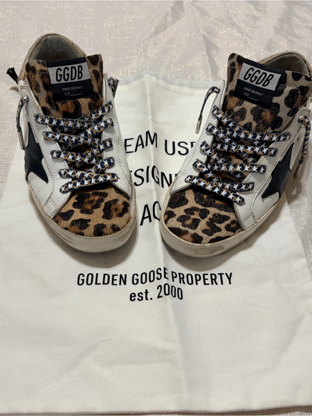 Golden Goose Leopard-Print Superstar Sneakers - White/Leopard/Brown size 6